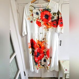 White Floral dress Size XL